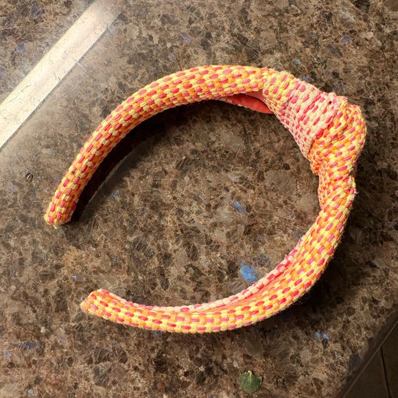 Anthropologie Pink Orange Yellow Woven Spring Knotted Headband - Picture 5 of 5